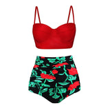 High Waist  Striped Bikinis  Swimwear Suits Beach Wear