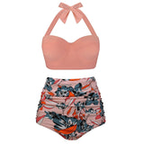 High Waist  Striped Bikinis  Swimwear Suits Beach Wear