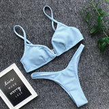 Push up Bikini 2019 Swimwear Women Black White Swimsuit  Bikinis Set  for