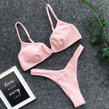 Push up Bikini 2019 Swimwear Women Black White Swimsuit  Bikinis Set  for