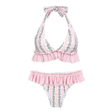 2019 Flower print swimwear bikinis top two-piece suits