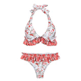 2019 Flower print swimwear bikinis top two-piece suits