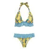 2019 Flower print swimwear bikinis top two-piece suits