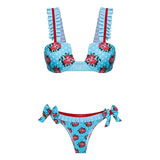 2019 Flower print swimwear bikinis top two-piece suits