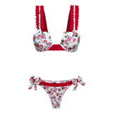 2019 Flower print swimwear bikinis top two-piece suits