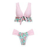 2019 Flower print swimwear bikinis top two-piece suits
