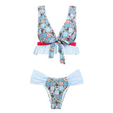 2019 Flower print swimwear bikinis top two-piece suits