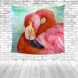Red Flamingo Beach Towel Colorful