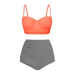 High Waist  Striped Bikinis  Swimwear Suits Beach Wear