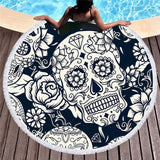 Sugar Skull PrintedBeach Towel Round