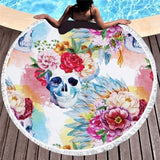 Sugar Skull PrintedBeach Towel Round