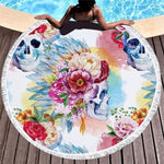 Sugar Skull PrintedBeach Towel Round