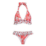 2019 Flower print swimwear bikinis top two-piece suits