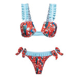 2019 Flower print swimwear bikinis top two-piece suits
