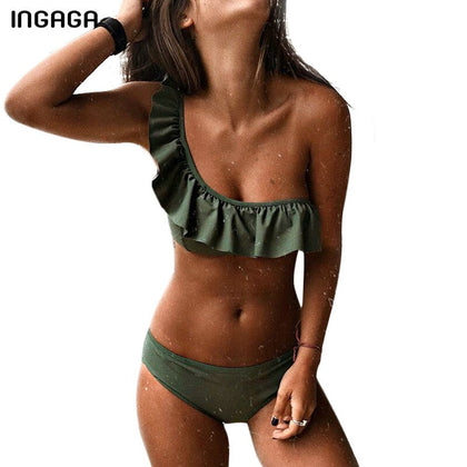 INGAGA Bikinis 2019 One Shoulder   Swimwear
